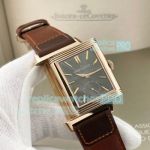Replica Jaeger LeCoultre Reverso Duoface Small Seconds Flip Rose Gold Black Face Watch